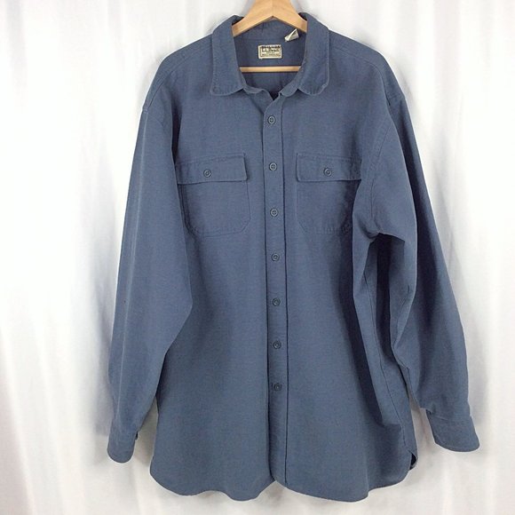 L.L. Bean Other - LL Bean Shirt Mens Size XXL Tall Blue Long Sleeve Button Down Heavy Duty
